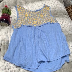 Sundance Periwinkle embroidered top